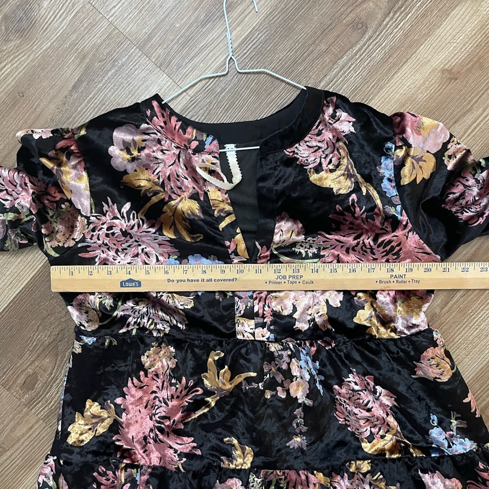 Anthropologie Uncle Frank Floral Velvet Dress 100% Viscose Size M - Picture 8 of 9